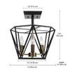Globe Electric 65979 Sansa 3-Light Semi-Flush Mount Ceiling Light, Dark Bronze Finish, Antique Brass Accents view 3