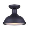 Canarm Marcella 1-Light Outdoor Ceiling Light, 12-Inch Black Semi-Flush Frosted Glass Durable Wet-Rated Modern Outdoor Lighting for Porch and Entryway view 1