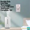 White Single Pole Line Volt Thermostat Cover w/Line Volt Thermostat Knob Set for Old Style D22 - HVAC Control Cover and Knob - Thermostat Cover - Knob Replacement Set view 2