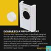 White Single Pole Line Volt Thermostat Cover w/Line Volt Thermostat Knob Set for Old Style D22 - HVAC Control Cover and Knob - Thermostat Cover - Knob Replacement Set view 4