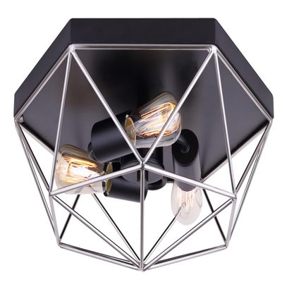 Canarm IFM676A15BKN Greer Flush Mount Light with Matte Black & Brushed Nickel