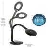 OttLite D59PNB-FFP Soft Touch Flex Led Lamp, Desk Lamp, Space Saving Design, Flexible Adjustment, Dimmable, 10.5" x 5.25" x 11", Black view 3