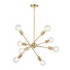 8 Lights Modern Sputnik Chandelier Lighting with Adjustable Arms Mid Century Pendant Light Vintage Industrial Farmhouse Ceiling Light Fixture Brushed Brass by BONLICHT view 1