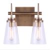 Canram IVL703A02GD Perla Vanity Light with Clear Glass & Gold Finish view 2