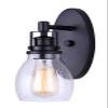 Canarm 1 Lt Vanity Carson Wall Fixture with Seeded Glass and Matte Black Finish (1 Light) view 1