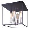 Canarm Roy 4 Light Flush Mount Ceiling Light Matte Black and Brushed Nickel Finish Uses 60W Type A Bulbs 15.75 Inch Width for Entryway Hallway or Living Room view 1
