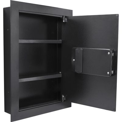 Barska Biometric Fingerprint Steel Wall Safe with Adjustable Shelves DOJ Certified with Pry-Resistant Deadbolts, Mountable for Home, Office, and Business Use