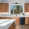 'Canarm Carson 4 Vanity Light in Matte Black with Seeded Glass - Easy Connect' view 2