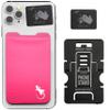 Gecko Travel Tech Pink Phone Wallet Stick on - Card Holder for iPhone - Pink Card Holder for Women - PINK WHITE view 1