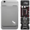 Gray Phone Wallet - Adhesive Card Holder - Gray Stretchy Spandex Pocket - Stick on Spandex Pocket by Gecko - Carry Credit Cards and Cash - GRAY WHITE view 1