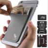 Gray Phone Wallet - Adhesive Card Holder - Gray Stretchy Spandex Pocket - Stick on Spandex Pocket by Gecko - Carry Credit Cards and Cash - GRAY WHITE view 2