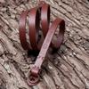 CANPIS Genuine Leather Camera Neck Shoulder Strap Compatible with Fujifilm Sony Olympus Panasonic Lecia Canon Nikon Mirrorless Compact Cameras (Brown, Retro Style, Slim Belt) view 4