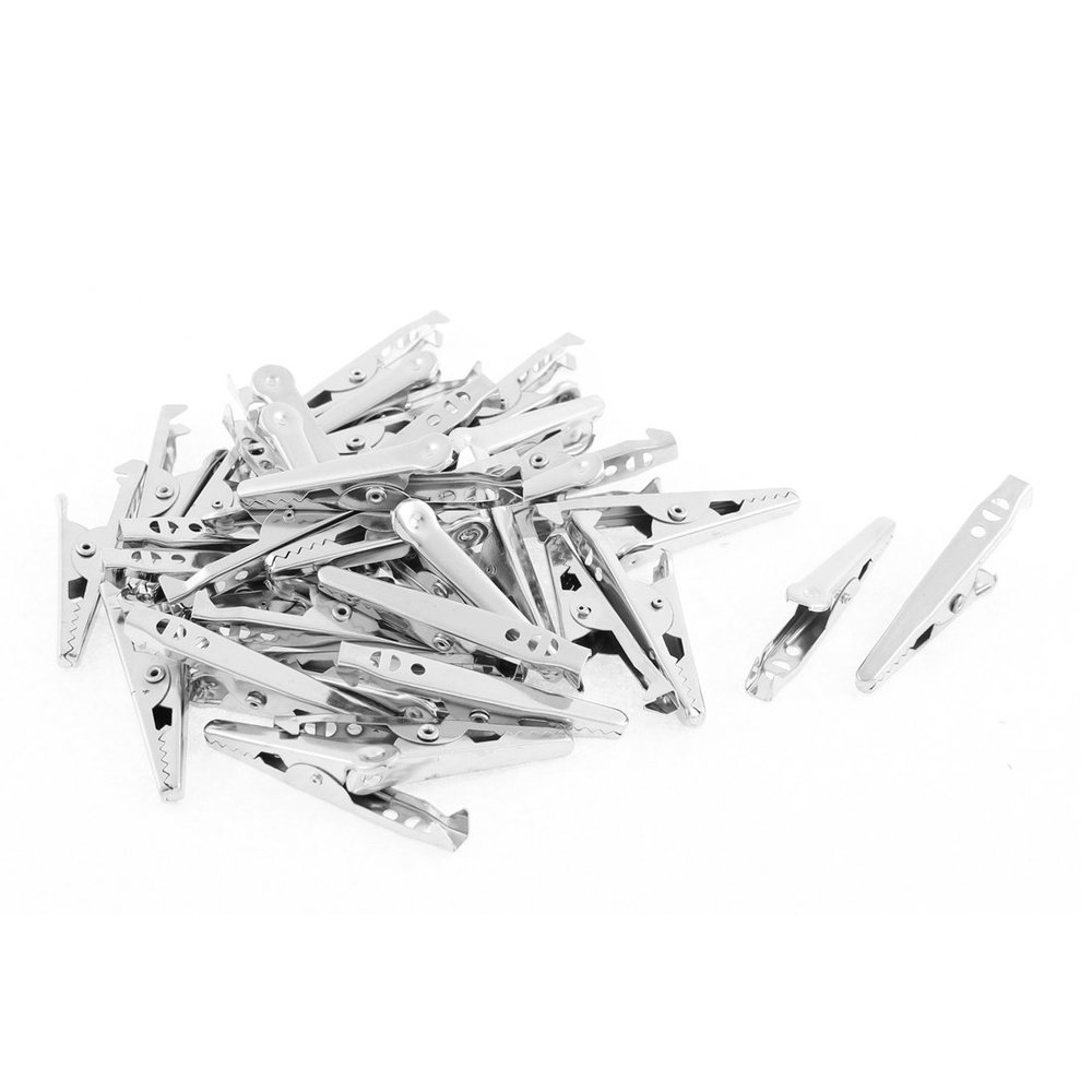 Aexit Uninsulated Test Electrical Testing Electrical Alligator Clip Clamp Connector Voltage Testers 35 Pcs
