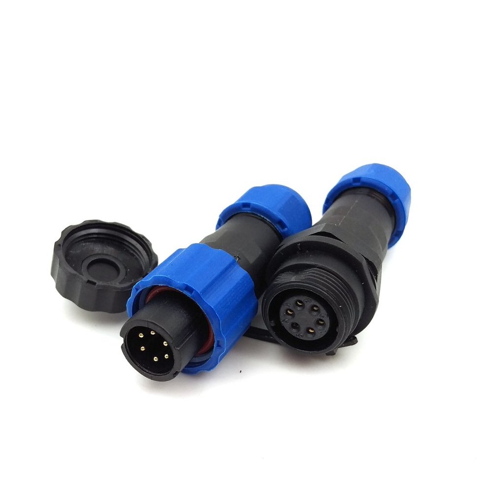 SD13 6pin Waterproof Power Connector, IP68 LED 6-pin connectors, Power Charger Plug Socket, Mechanical Cable connectors Plug(Male)-Socket(Female) Connector Set (6PIN, Direct Plug)