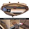 Mens Messenger Bag 15.6 Inch Waterproof Vintage Genuine Leather Waxed Canvas Briefcase Large Leather Computer Laptop Bag Rugged Satchel Shoulder Bag, Brown view 4