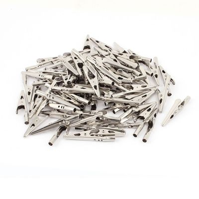 Aexit 85 Pcs Electrical Testing Electric Test Crocodile Alligator Clips Clamps Voltage Testers Silver Tone