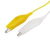Aexit 4PCS Insulated Electrical Testing Alligator Clip Jumper Probe Testing Work Wire White Voltage Testers Yellow 19" view 2