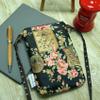 Taianda Women Cell Phone Crossbody Wallet Pouch Bag (Floral Pattern Black) view 2