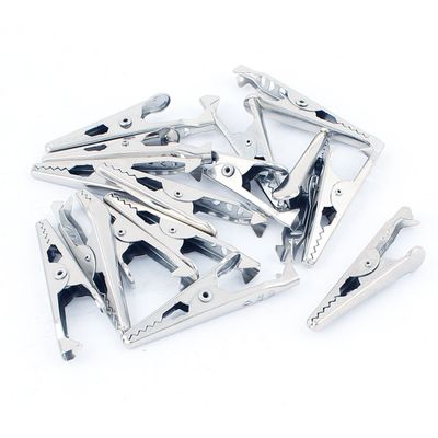 Aexit Electric Test Electrical Testing Lead Alligator Clips Crocodile Clamps 15 Pcs Voltage Testers Silver Tone