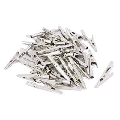 Aexit Metal Electric Electrical Testing Test Crocodile Alligator Clips Clamps Voltage Testers 40 Pcs