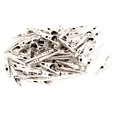 Aexit Metal Electric Electrical Testing Test Lead Alligator Clips Crocodile Clamps Voltage Testers 60 Pcs