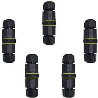 IP68 2Pin/3Pin/4Pin Waterproof Connector Junction Box External Junction Box for 4.5-9.5mm Cable, Outdoor,Gardan,Street Light,Solar Supplies5 Pack of 3Pin
