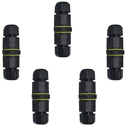 IP68 2Pin/3Pin/4Pin Waterproof Connector Junction Box External Junction Box for 4.5-9.5mm Cable, Outdoor,Gardan,Street Light,Solar Supplies5 Pack of 3Pin