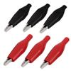 Aexit 6 Pcs Electrical Testing Red Black 40mm Length Crocodile Alligator Test Voltage Testers Clip Connectors view 1