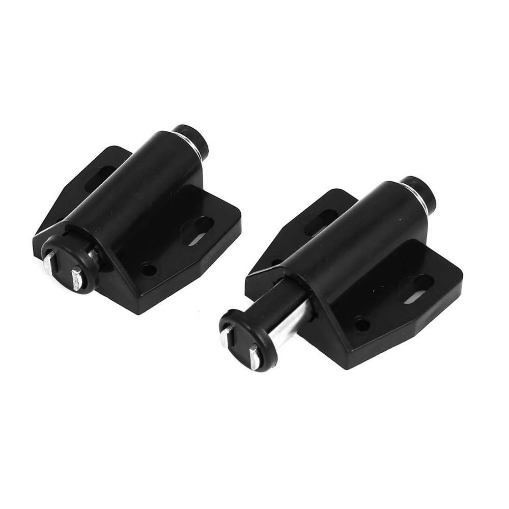 uxcell Cupboard Cabinet Drawer Magnetic Push Open Catch Latch Black 2Pcs