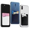 Cellessentials USA Merchant Redesigned Card Holder - Silicone Stick on Cell Phone Wallet with Pocket for Credit Card ID Business Card - iPhone Android & Smartphones Black, White, Navy view 2