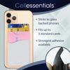 Cellessentials USA Merchant Redesigned Card Holder - Silicone Stick on Cell Phone Wallet with Pocket for Credit Card ID Business Card - iPhone Android & Smartphones Black, White, Navy view 3
