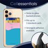 Cellessentials USA Merchant Redesigned Card Holder - Silicone Stick on Cell Phone Wallet with Pocket for Credit Card ID Business Card - iPhone Android & Smartphones (Red, White, Teal) view 3