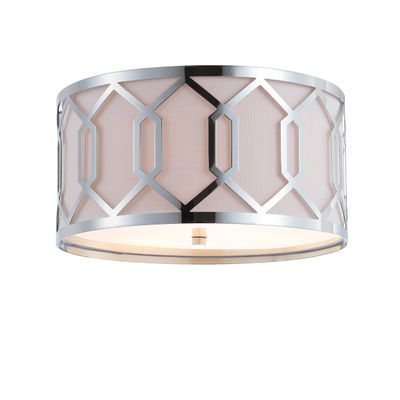 JONATHAN Y Hex 3-Light Flush Mount Ceiling Light 16.25" Metal, Chrome