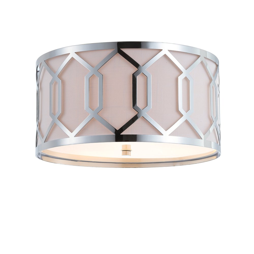 JONATHAN Y Hex 3-Light Flush Mount Ceiling Light 16.25" Metal, Chrome