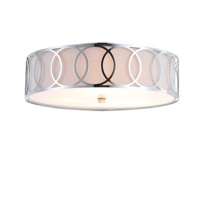 JONATHAN Y Aria 3-Light Flush Mount Ceiling Light 15.6", Chrome