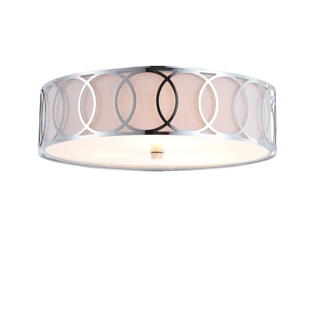 JONATHAN Y Aria 3-Light Flush Mount Ceiling Light 15.6", Chrome