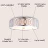 JONATHAN Y Aria 3-Light Flush Mount Ceiling Light 15.6", Chrome view 2