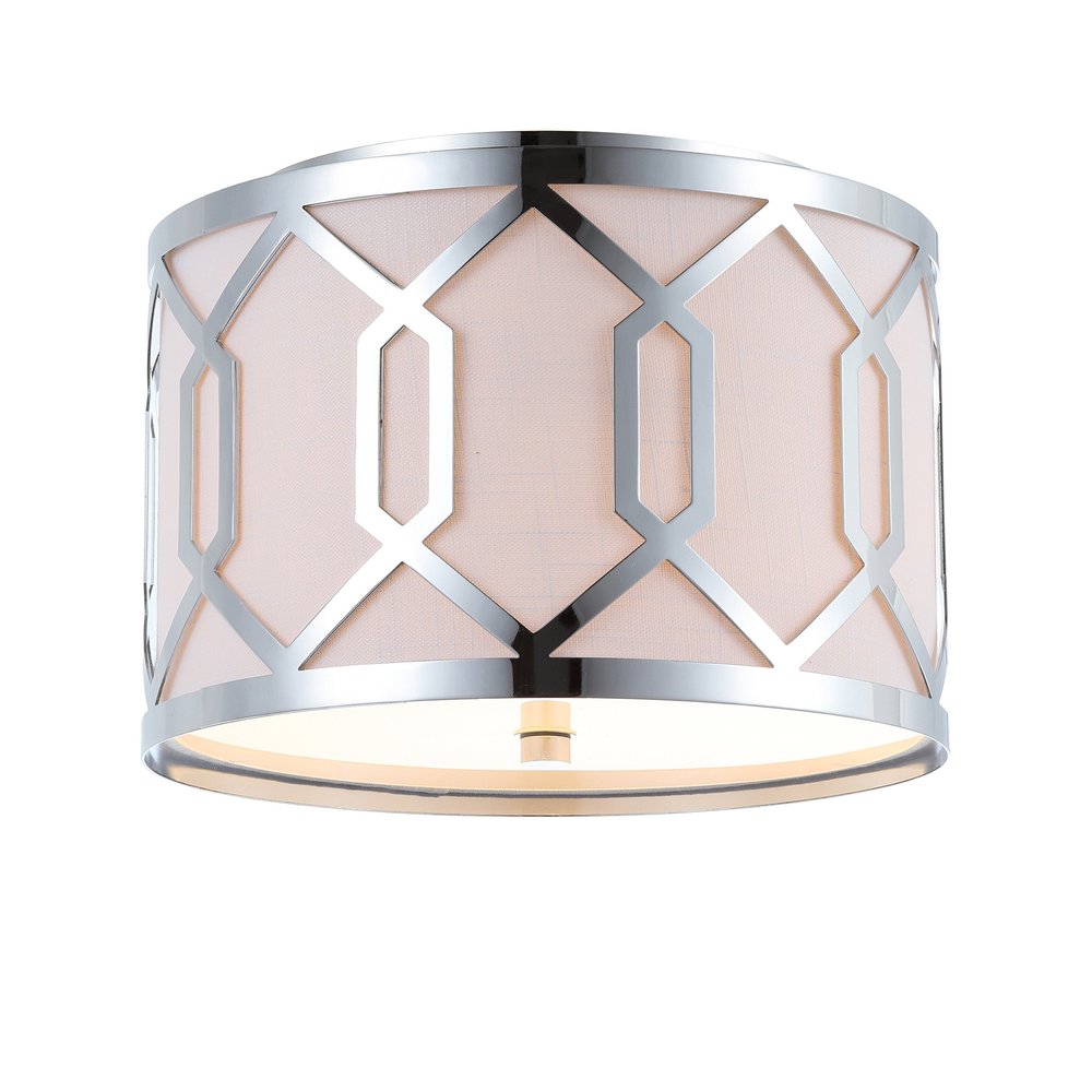 JONATHAN Y Hex 2-Light Flush Mount Ceiling Light 12.5" Metal, Chrome