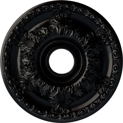 Ekena Millwork CM18GABLF Granada Ceiling Medallion, 18" OD x 3 1/2 ID x 2 1/2 P, Jet Black