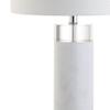 JONATHAN Y Hunter Table Lamp 32" Marble and Crystal, White view 4