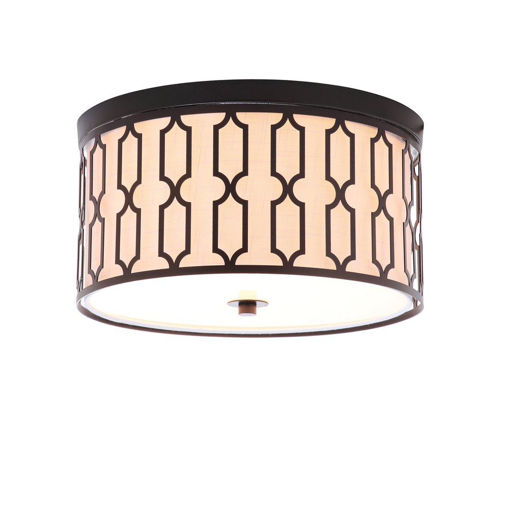 JONATHAN Y Link 3-Light 16.75" Flush Mount Light, Oil Rubbed Bronze