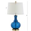 JONATHAN Y Lavelle 25" Glass Lamp, Cobalt Blue/Brass Gold, Set of 2 view 4
