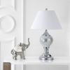 JONATHAN Y Louise Mirrored Mosaic Metal Table Lamp 27", Silver/Chrome view 3