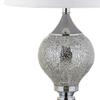JONATHAN Y Louise Mirrored Mosaic Metal Table Lamp 27", Silver/Chrome view 4