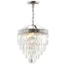 JONATHAN Y Wyatt 12" Metal 2-Light LED Chandelier, Polished Nickel/Clear view 1