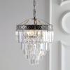 JONATHAN Y Wyatt 12" Metal 2-Light LED Chandelier, Polished Nickel/Clear view 2
