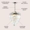 JONATHAN Y Wyatt 12" Metal 2-Light LED Chandelier, Polished Nickel/Clear view 3