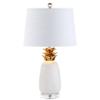 JONATHAN Y Pineapple Ceramic Table Lamp Bedside Nightstand 23", White/Gold view 1