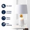 JONATHAN Y Pineapple Ceramic Table Lamp Bedside Nightstand 23", White/Gold view 2