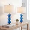 JONATHAN Y Bella 27" Glass Table Lamp, Cobalt Blue/Chrome, Set of 2 view 2